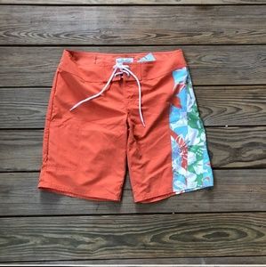 Carve Designs Orange Liquid Board Shorts NWT